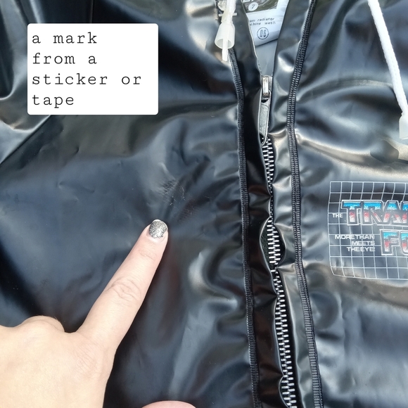 Vintage 1984 Transformers Black Hooded Raincoat Children's Size 7 Soundwave OBO - Picture 14 of 16